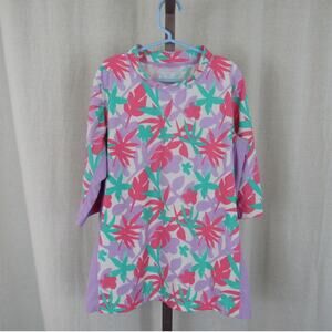 Coolibar Kid's Sandshark Long Sleeve Surf Shirt UPF 50+ Youth XL Pink Purple